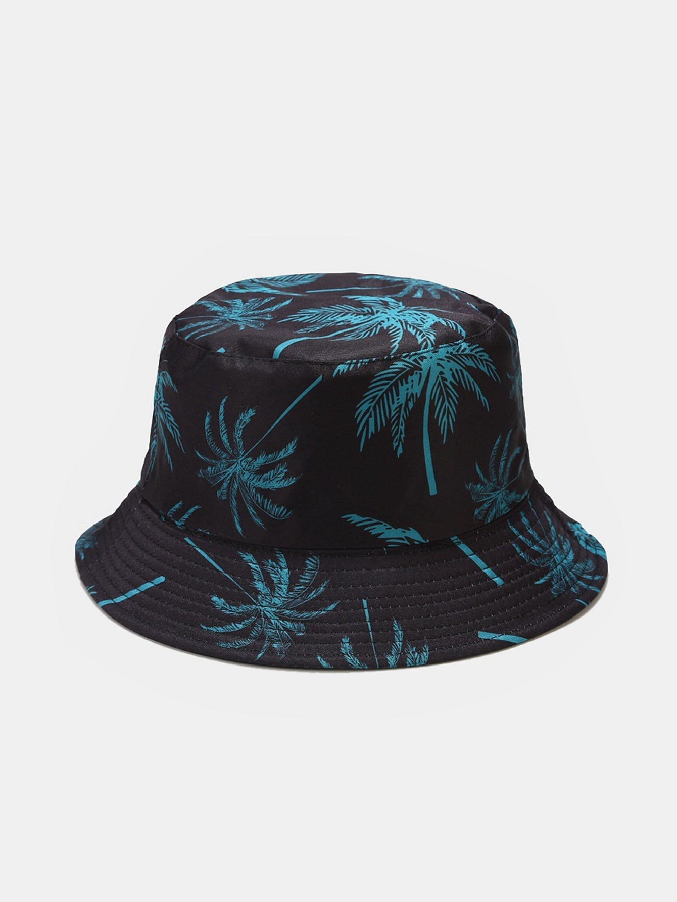 Double Side Reversible Palm Tree Pattern Bucket Hat
