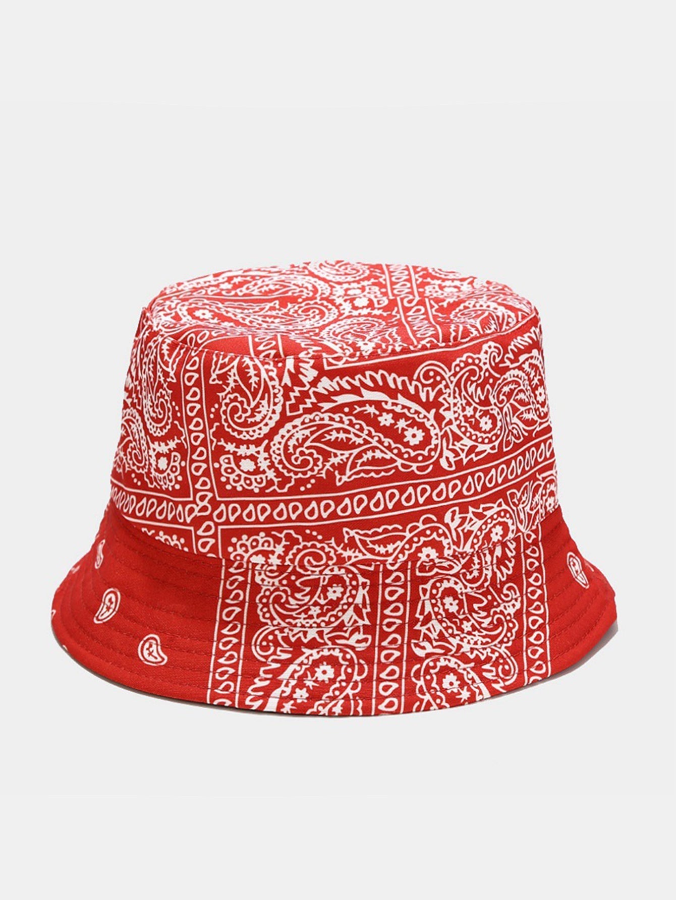 Double Side Reversible Paisley Print Bucket Hat