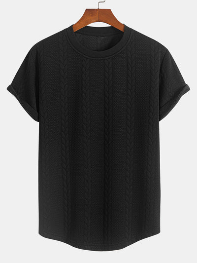 Twist Jacquard Arc Hem T-Shirt