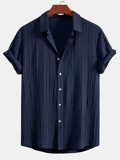 Wrinkled Textured Button Up Shirt