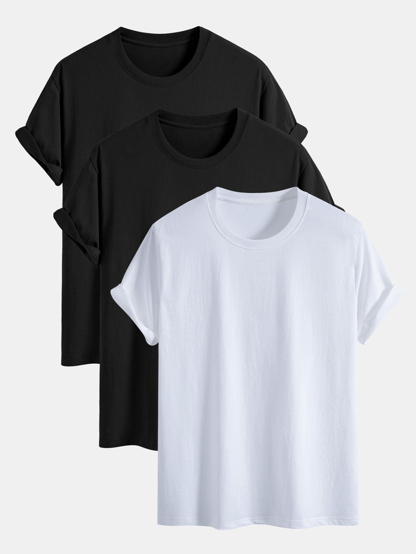 3 Pieces Basic Regular Fit Cotton T-Shirts