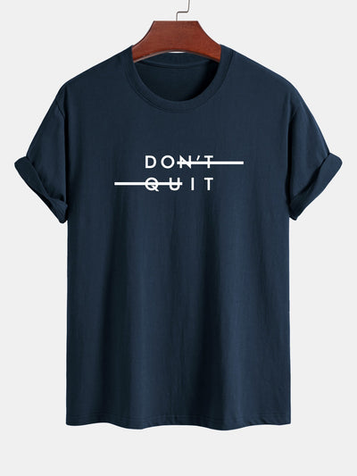 Regular Fit Don't Quit Print Cotton T-Shirt