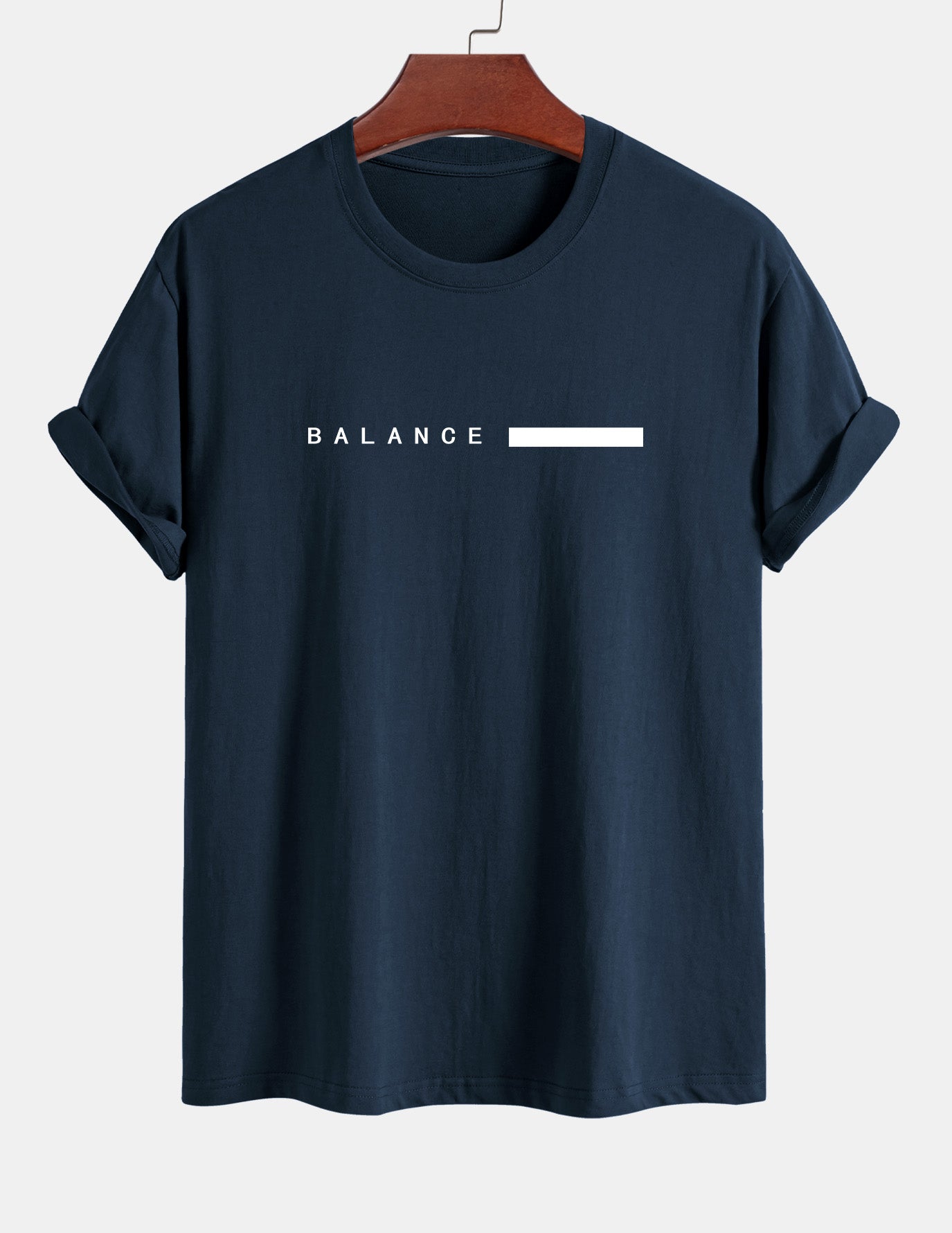 Regular Fit Balance Stripe Print Cotton T-Shirt