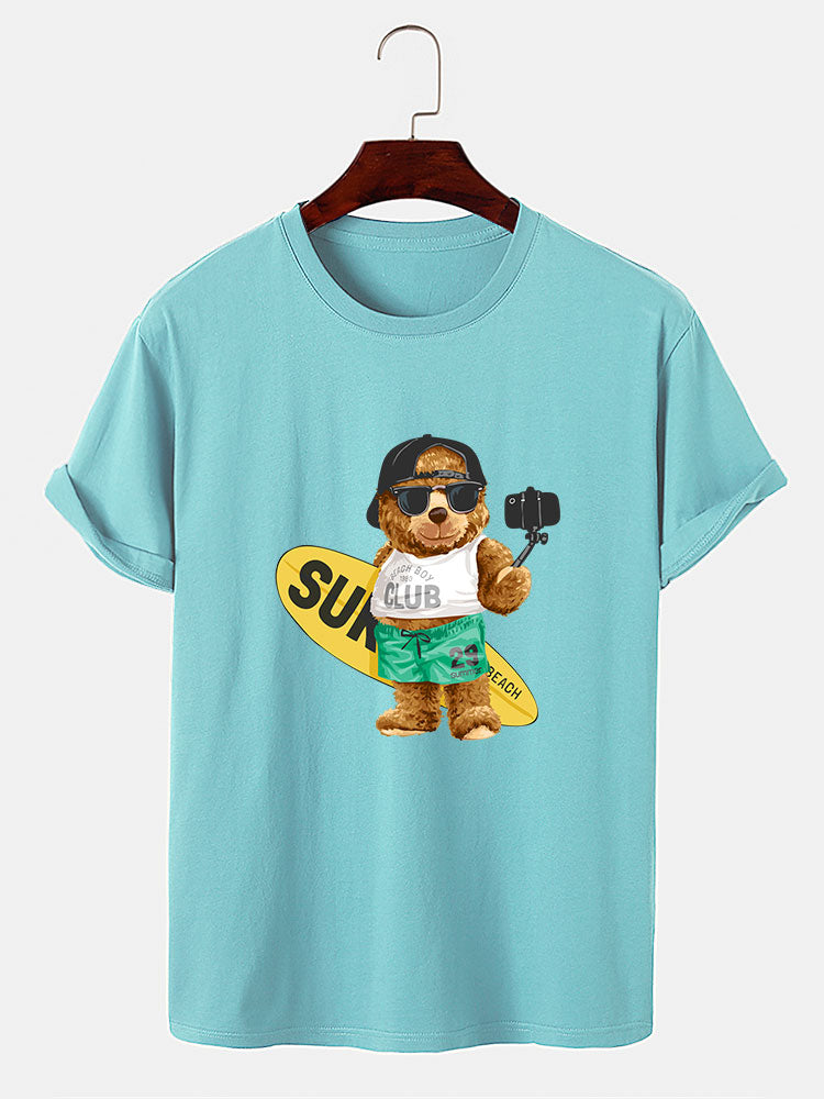 Surf Bear Print T-Shirt