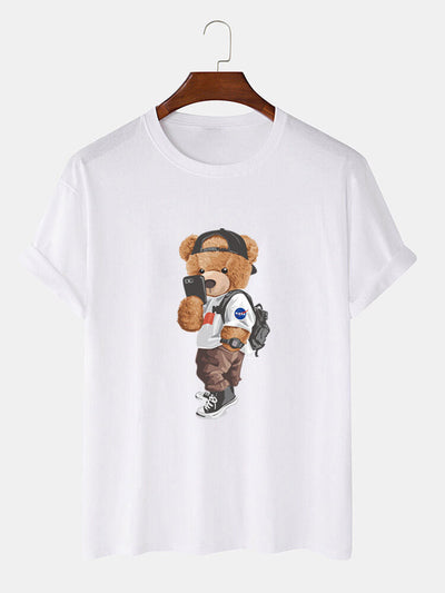 Selfie Bear Print T-Shirt