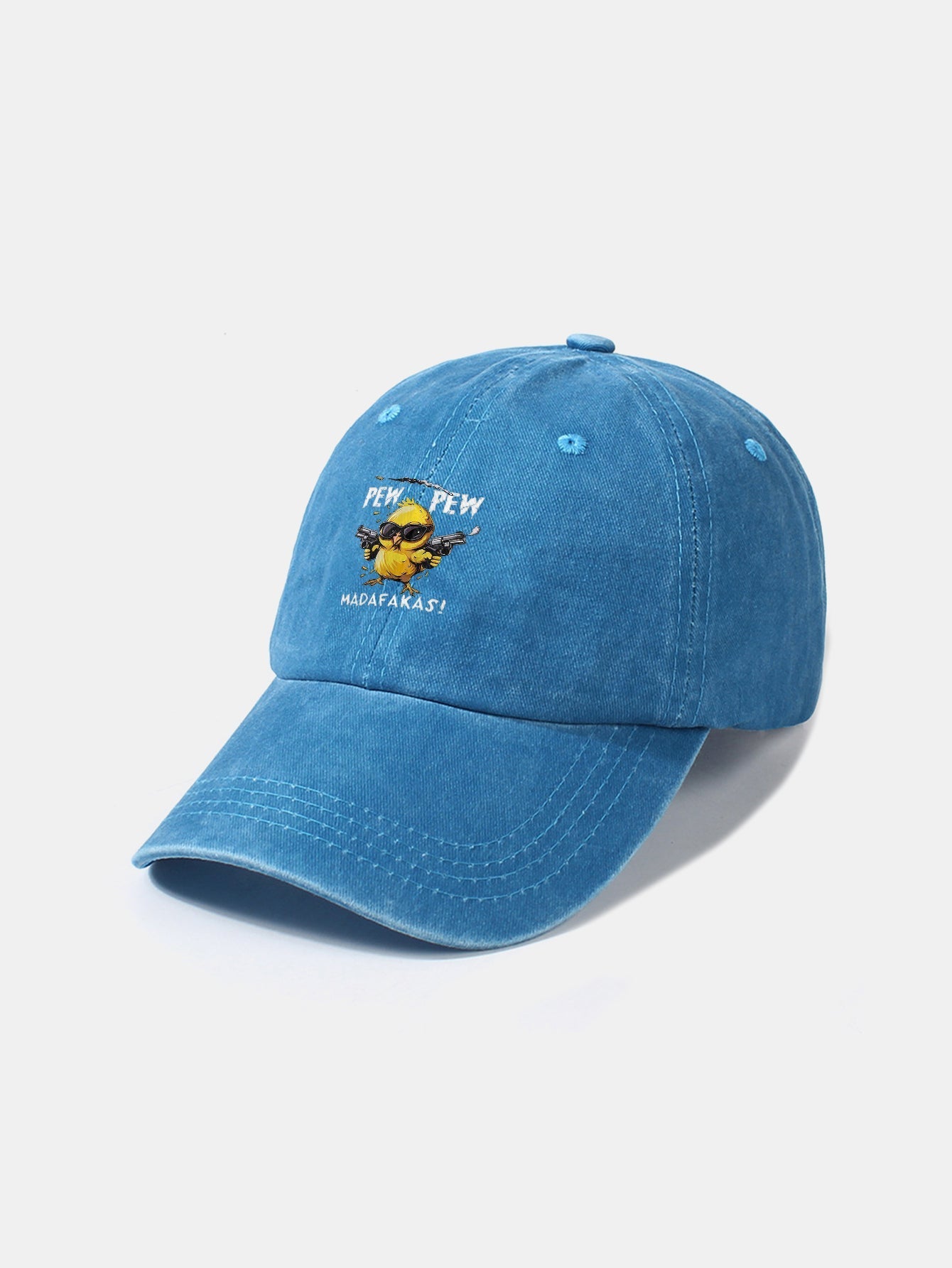 PEW PEW MADAFAKAS Chicken Pattern Casual Washed Cotton Baseball Cap