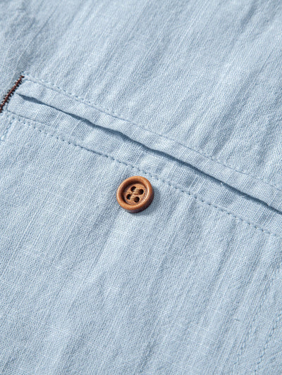 Short Sleeve Linen Look Polo Collar Shirt