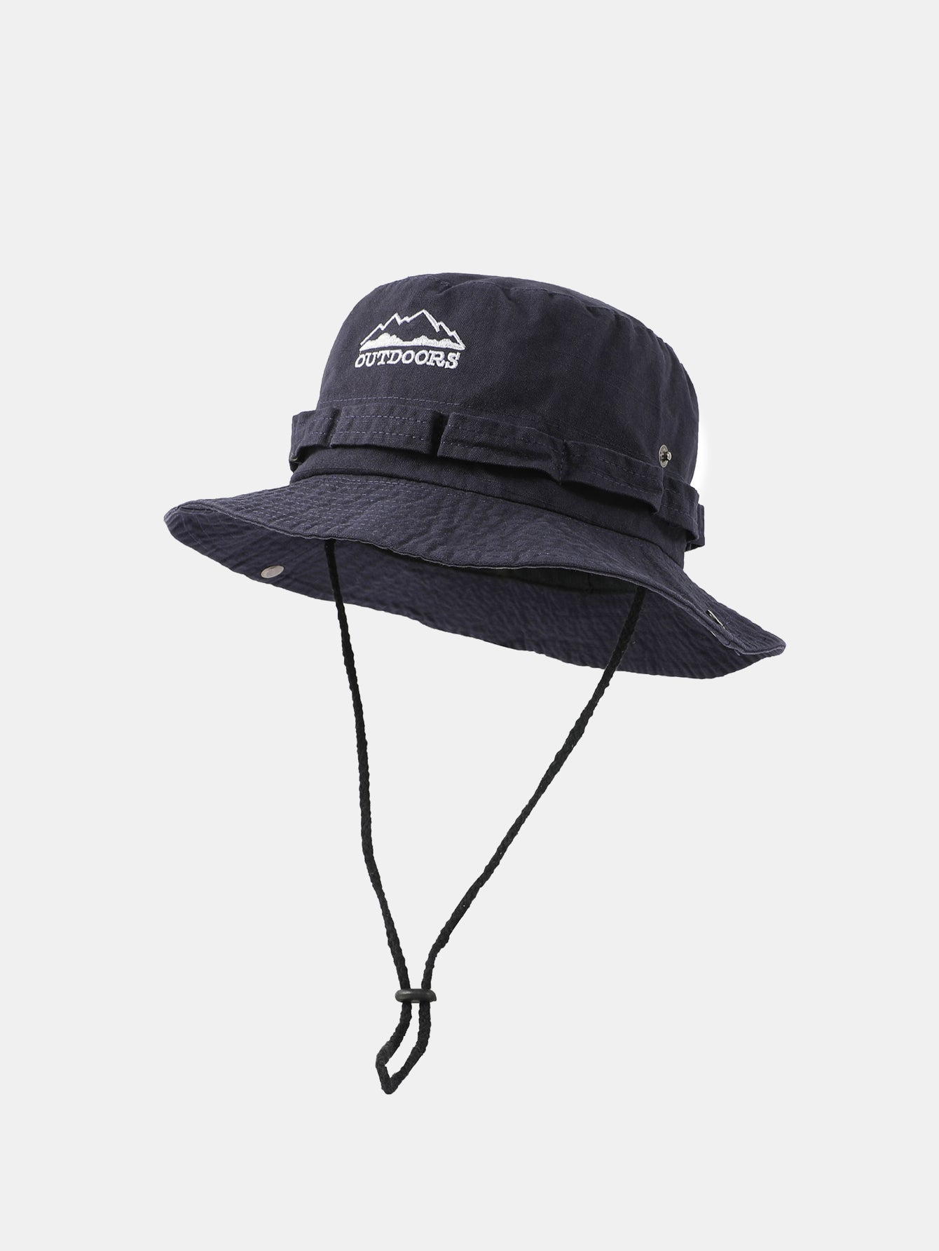 Mountain Pattern Bucket Hat With Chin Strap