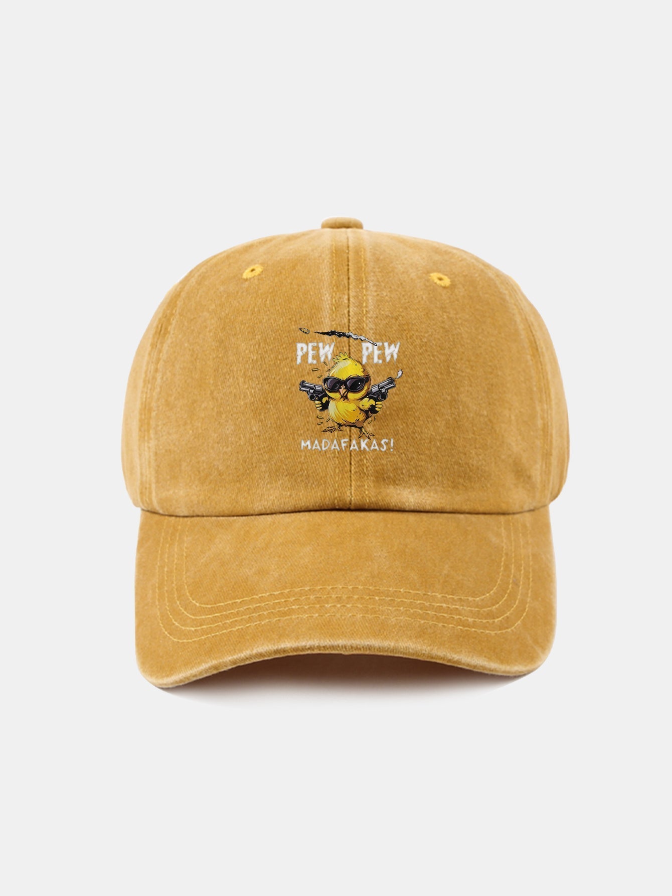 PEW PEW MADAFAKAS Chicken Pattern Casual Washed Cotton Baseball Cap