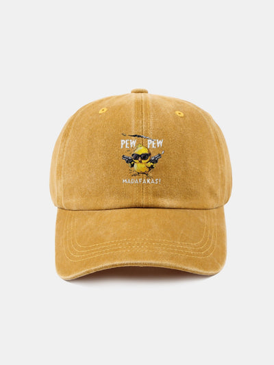 PEW PEW MADAFAKAS Chicken Pattern Casual Washed Cotton Baseball Cap