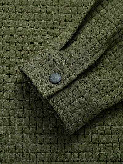 Quilted Waffle Jacquard Overshirt