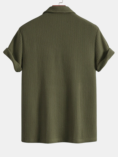 Short Sleeved Waffle Polo