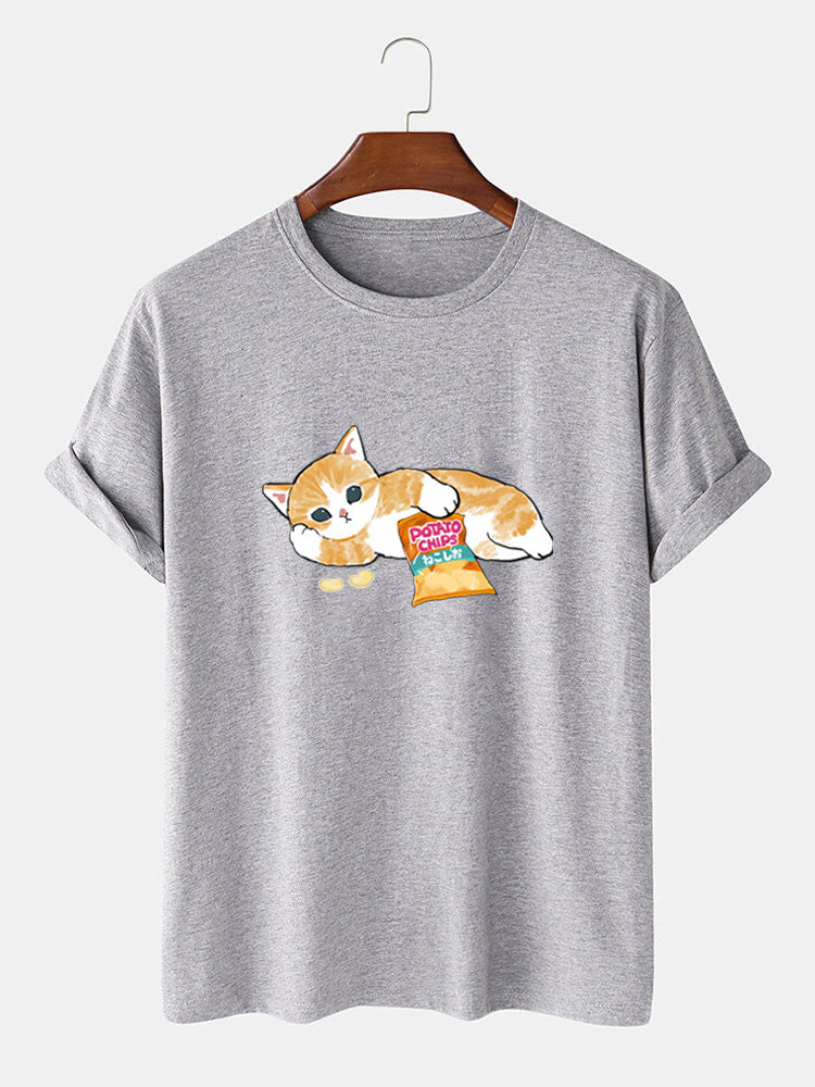Cute Cat Print T-Shirt