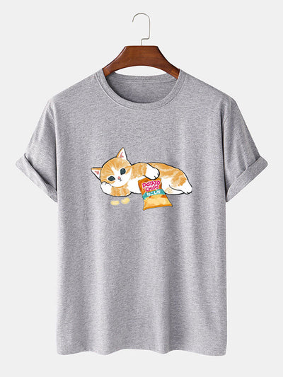 Cute Cat Print T-Shirt