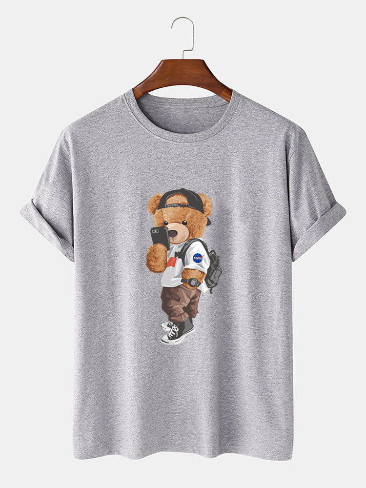 Selfie Bear Print T-Shirt