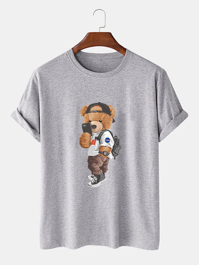 Selfie Bear Print T-Shirt