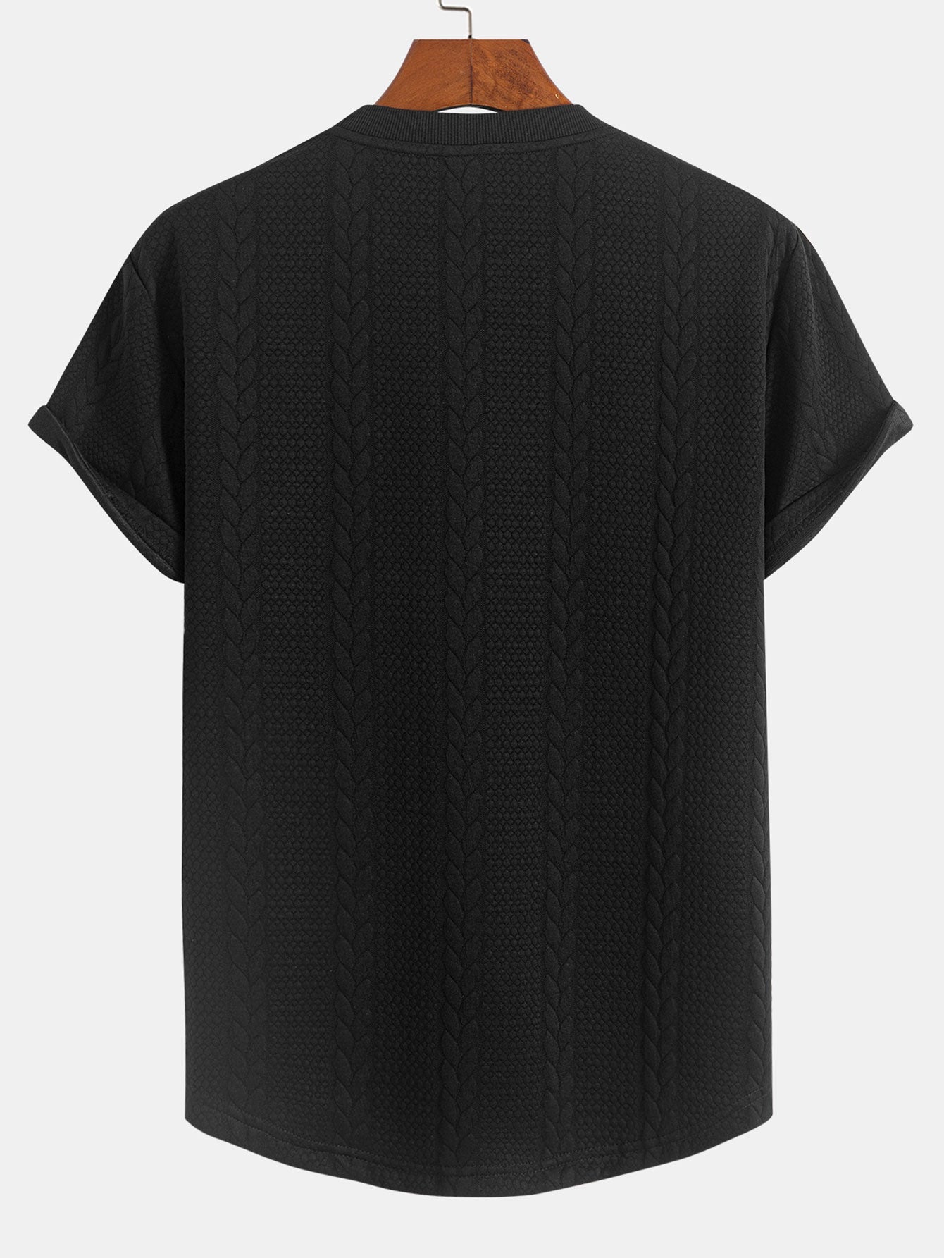 Twist Jacquard Arc Hem T-Shirt