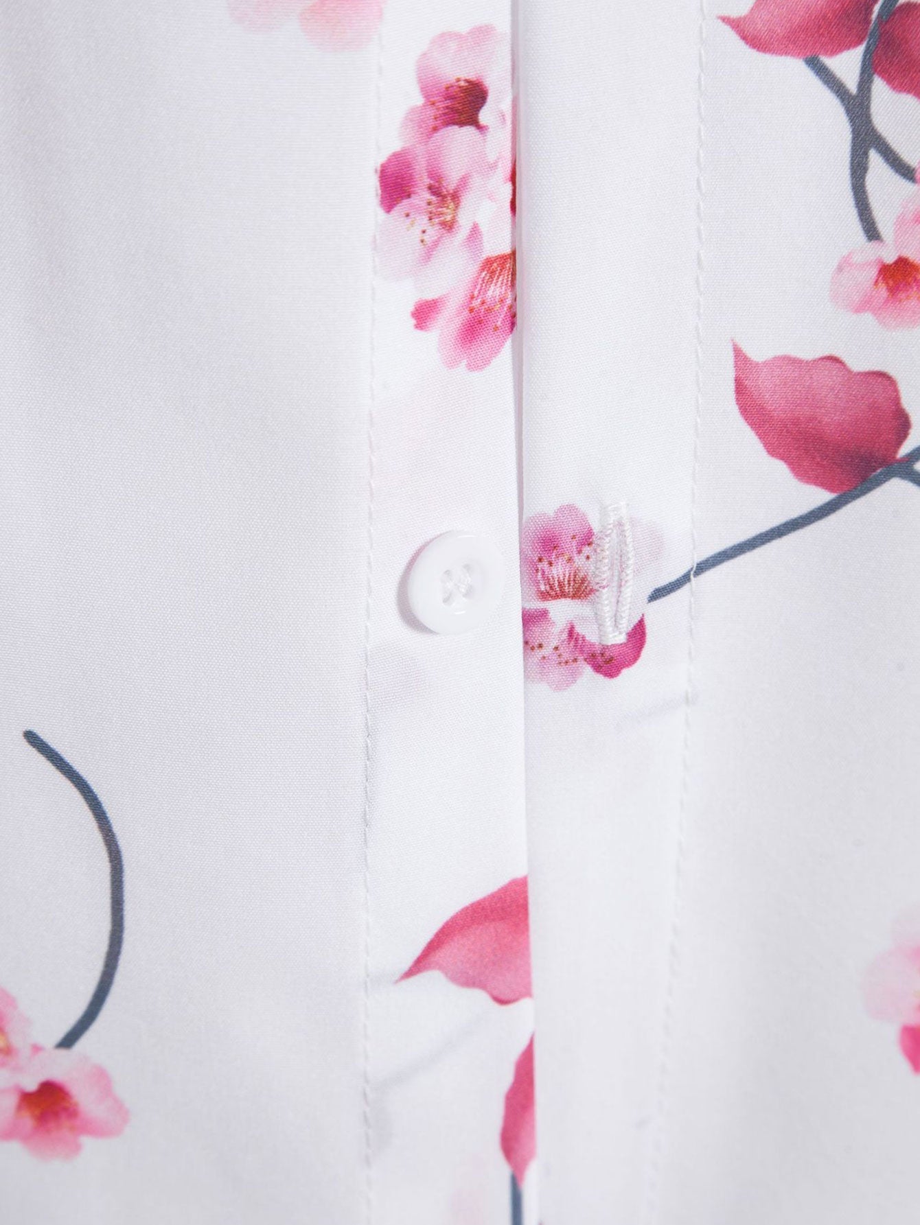 Cherry Blossom Print Button Up Shirt
