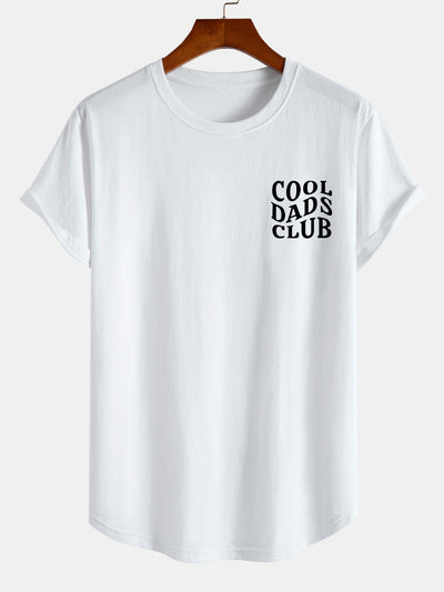 Cool Dads Club Print Cotton Arc Hem T-Shirt
