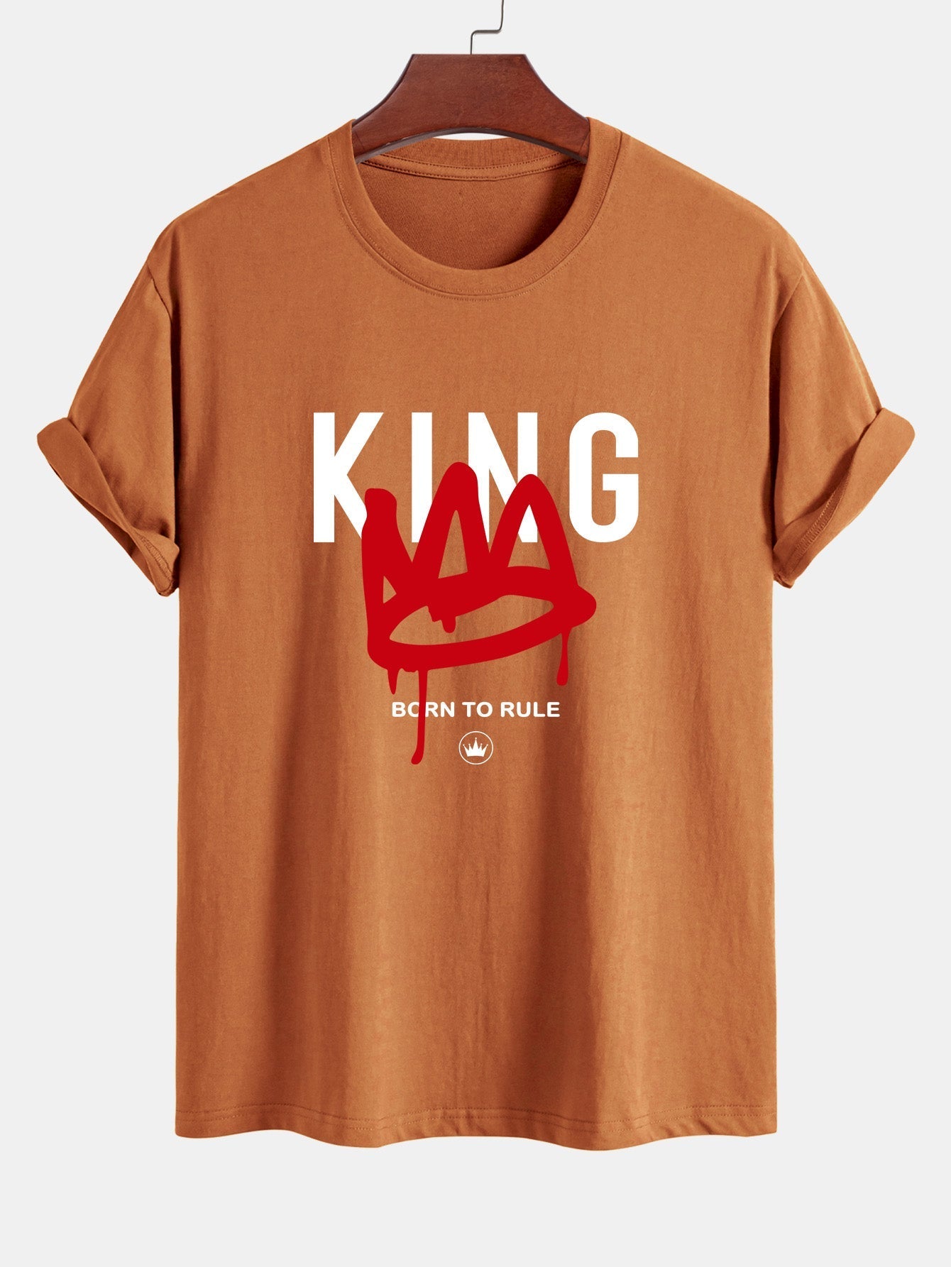 Regular Fit Crown King Print Cotton T-Shirt