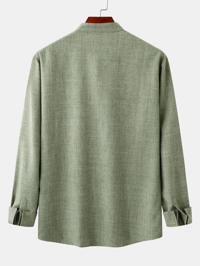Long Sleeved Stand Collar Shirt