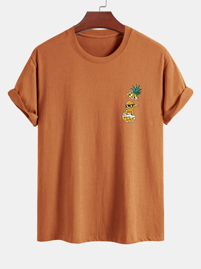 Regular Fit Cool Pineapple Boy Print Cotton T-Shirt