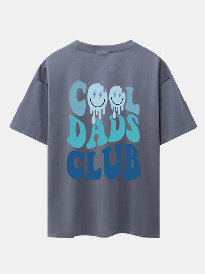 Cool Dads Club Back Print Drop Shoulder Oversize T-Shirt