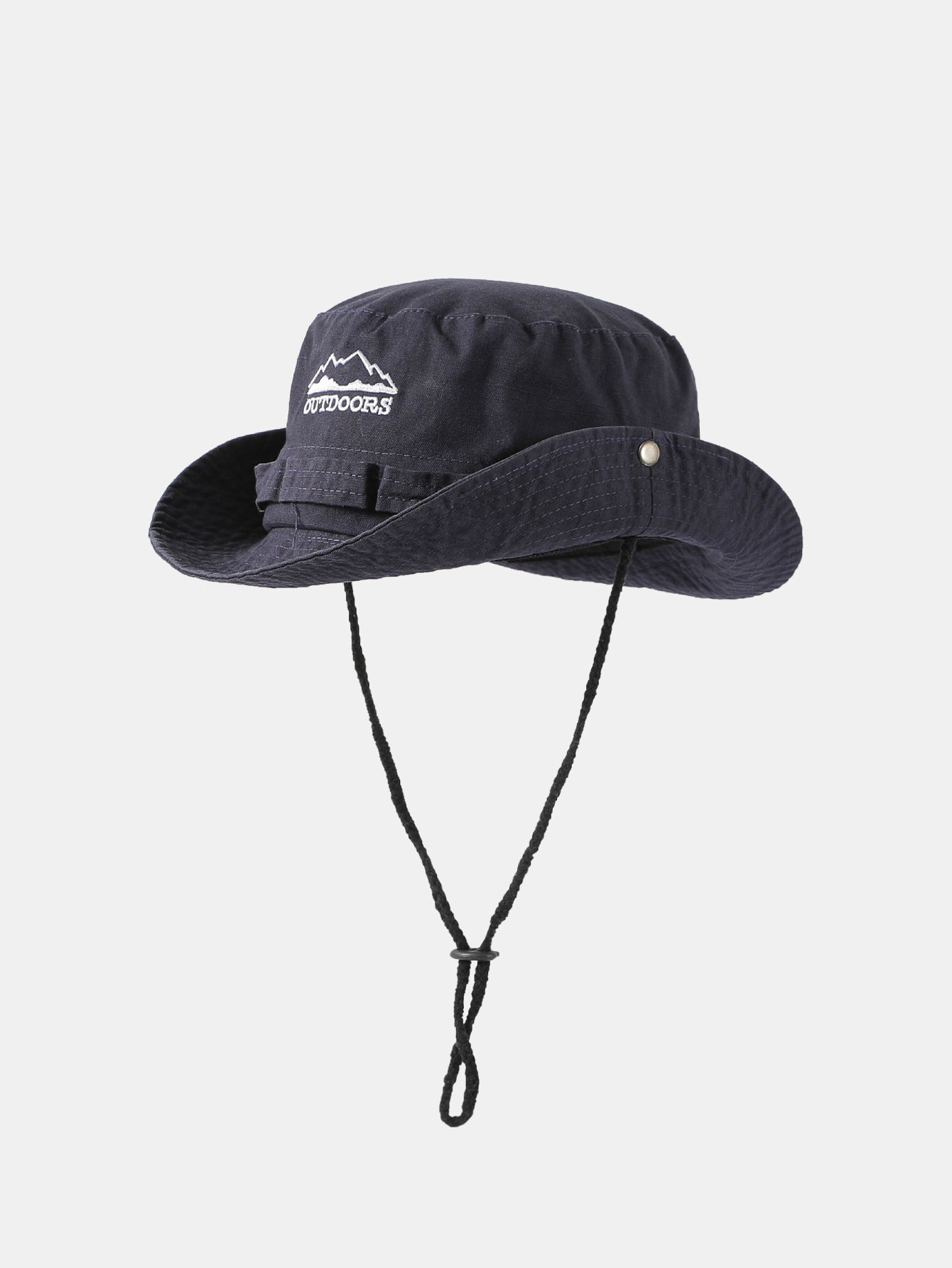 Mountain Pattern Bucket Hat With Chin Strap