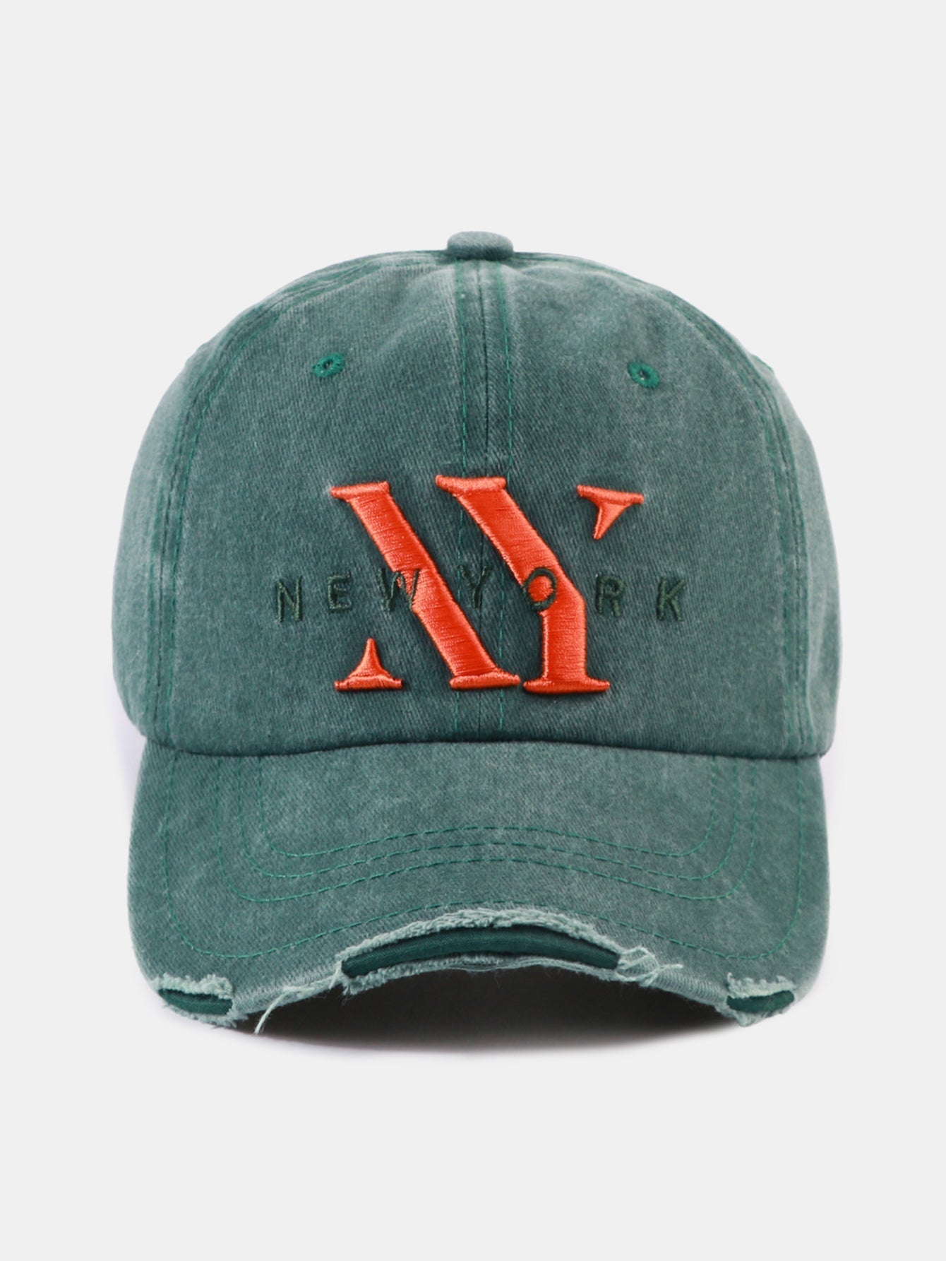Retro New York Embroidery Cotton Washed Distressed Baseball Cap
