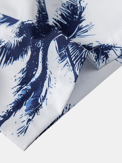 Palm Tree Print Button Up Shirt
