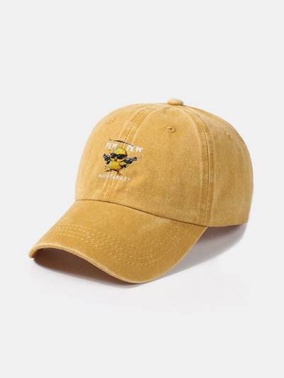 PEW PEW MADAFAKAS Chicken Pattern Casual Washed Cotton Baseball Cap