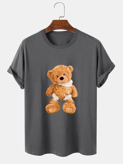 Damaged Bear Print T-Shirt