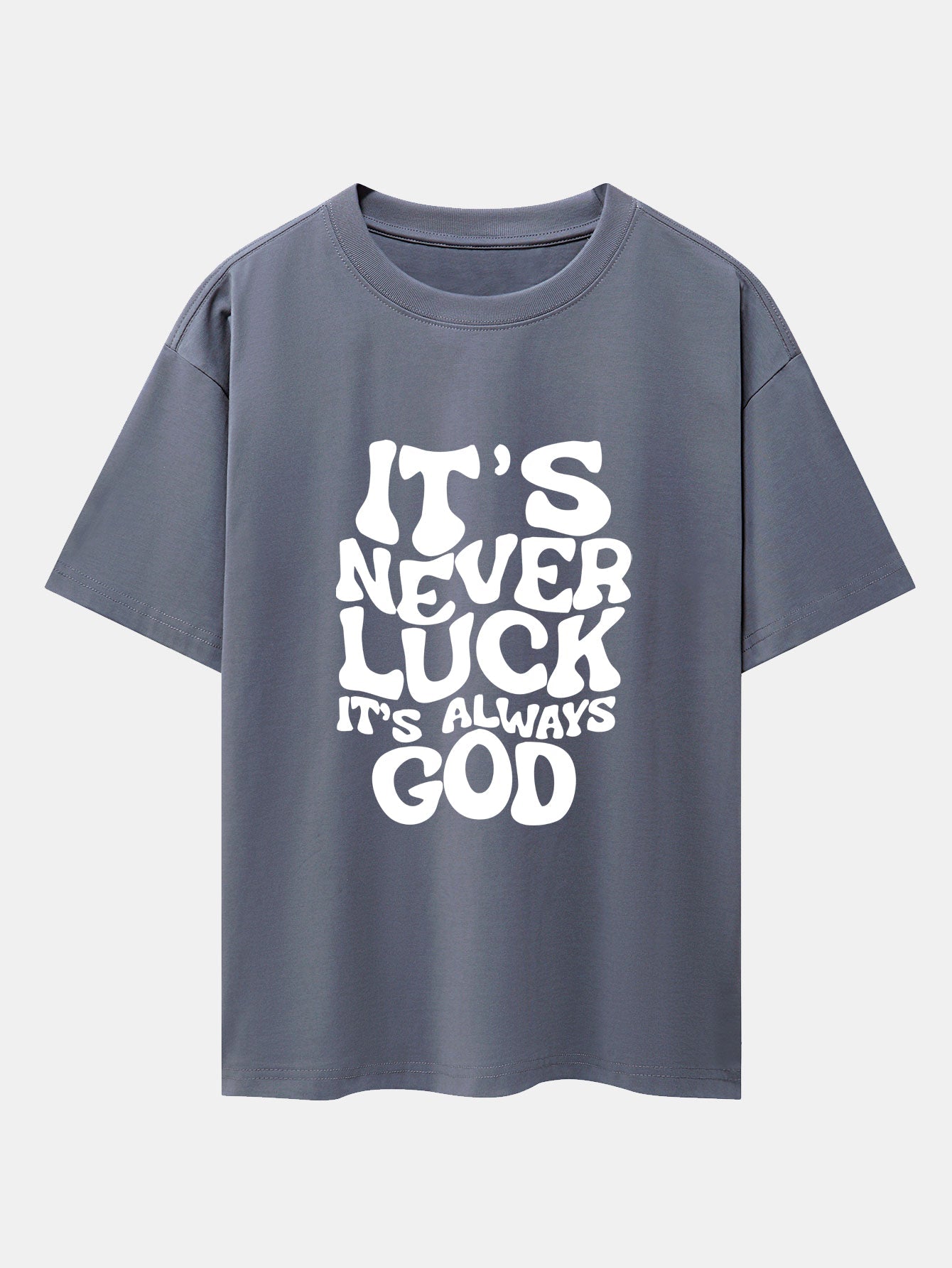 God Slogan Print Drop Shoulder Oversize T-Shirt