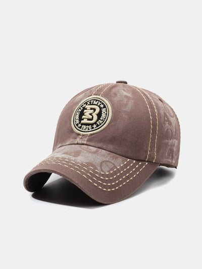 Slogan Patch Embroidery Washed Baseball Cap