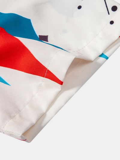 Atomic Geometric Print Button Up Shirt