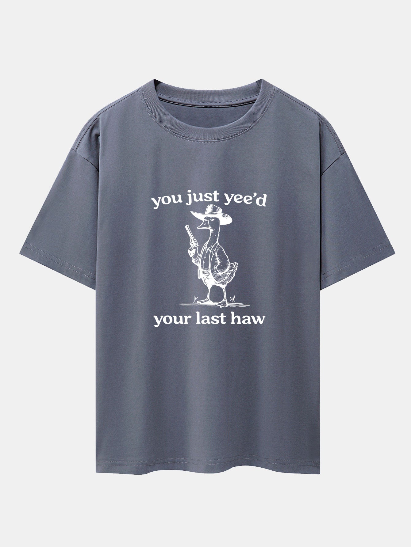 Cowboy Goose Print Drop Shoulder Oversize T-Shirt