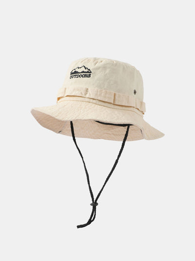 Mountain Pattern Bucket Hat With Chin Strap