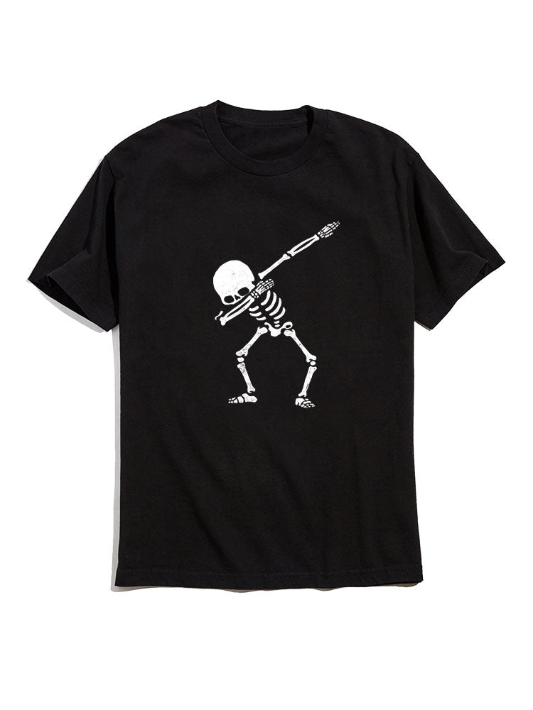 Cool Skeleton Graphic Crew Neck T-Shirts
