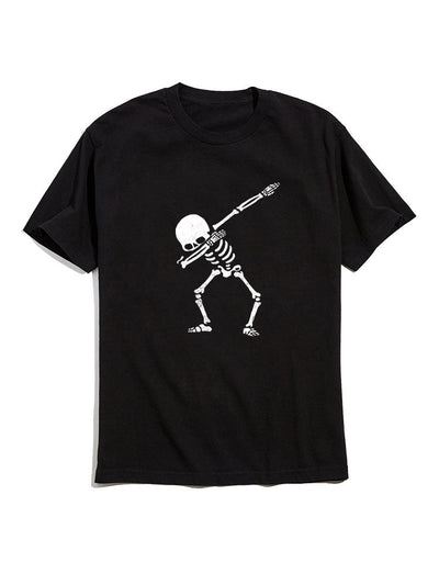 Cool Skeleton Graphic Crew Neck T-Shirts