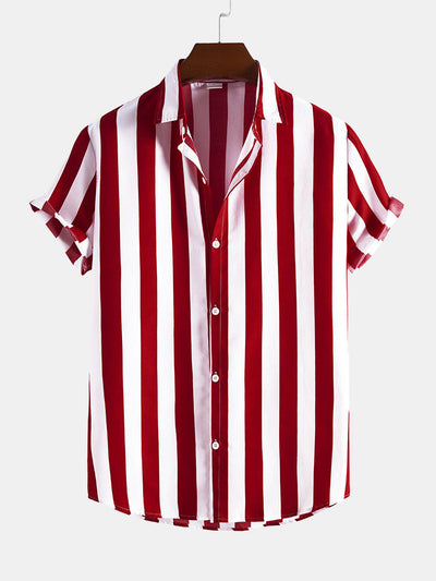 Wide Stripes Stand Shirts