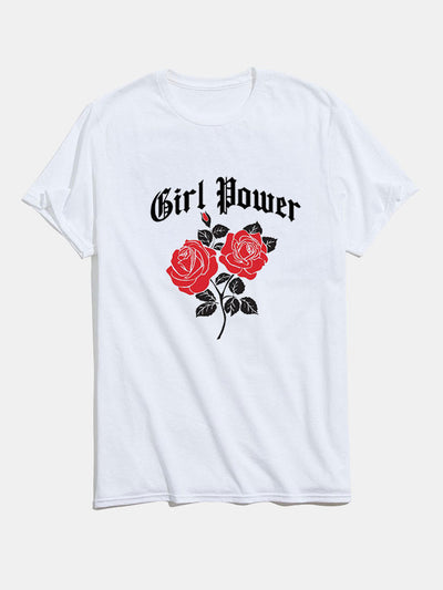 Gothic Character Rose Graphic T-Shirts