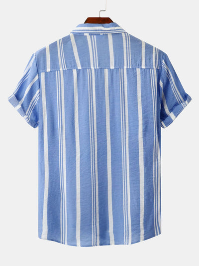 Stripe Print Button Up Shirt