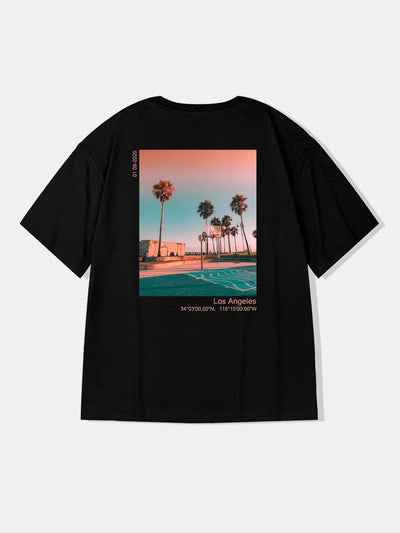 Slogan And Graphic Back Print T-Shirt Tee