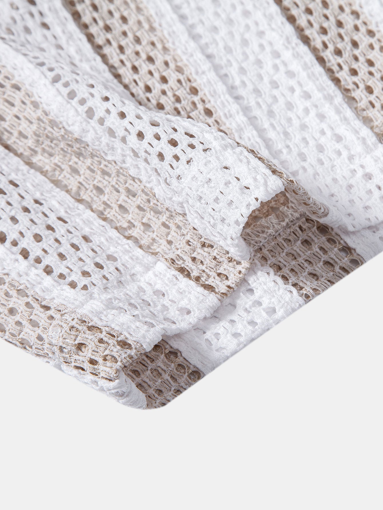 Striped Mesh Cuban Shirt