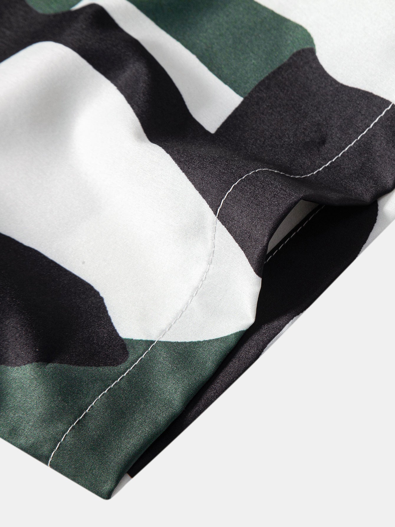 Colorblock Print Button Up Shirt