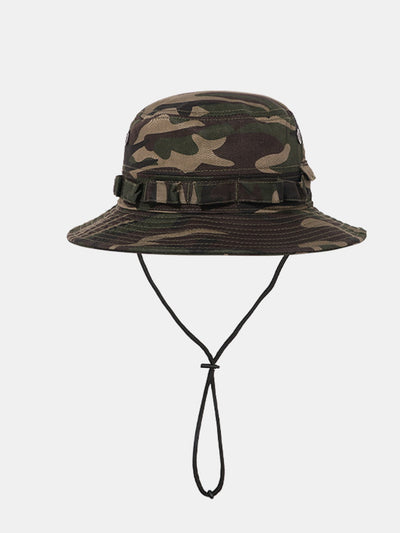 Cotton Bucket Hat With Chin Strap Outdoor Fishing