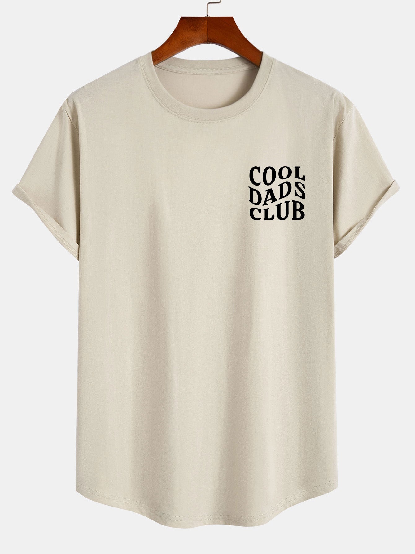 Cool Dads Club Print Cotton Arc Hem T-Shirt