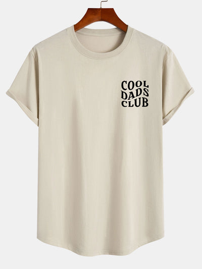 Cool Dads Club Print Cotton Arc Hem T-Shirt