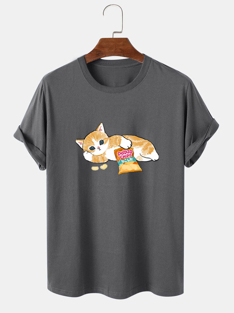 Cute Cat Print T-Shirt
