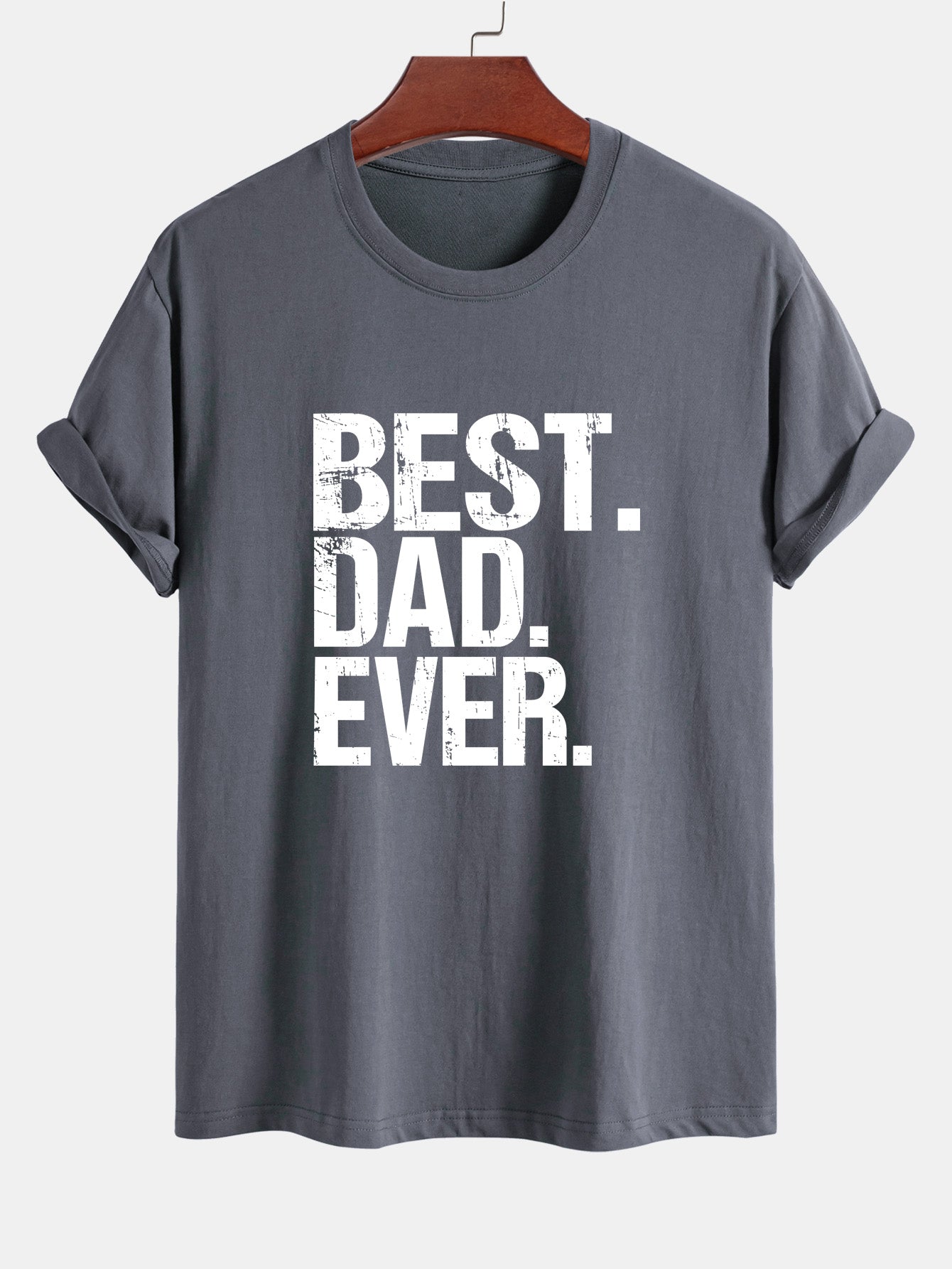 Regular Fit Best Dad Ever Print Cotton T-Shirt